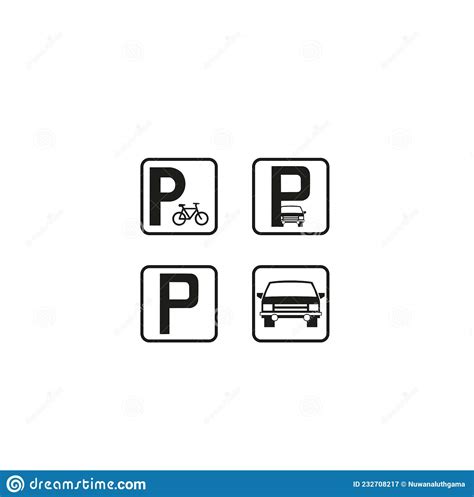 Car Park Parking Information Sign Icon Of 3 Types Color Black And