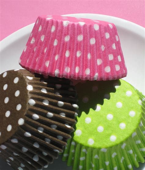 Polka Dot Cupcake Liners In Brown Lime And Pink 120 Count