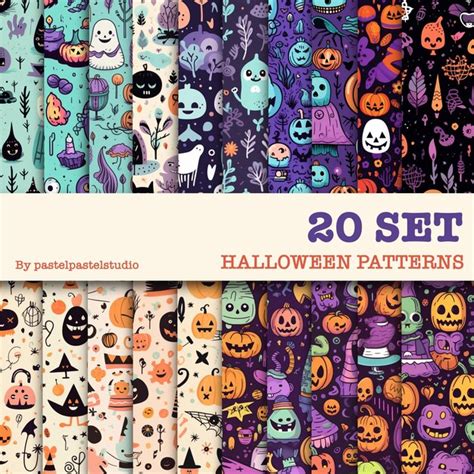 Premium Psd Halloween Patternpastel Color 02