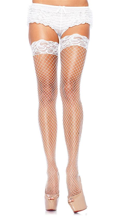 Industrial Net Lace Top Thigh Highs Sexy Sheer Net Hosiery