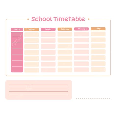 School Timetable Template Pastel Color Aesthetic Aesthetic School