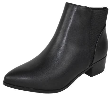 Cityclassified Women Ankle Boots Elastic Sides Slip On Booties Block