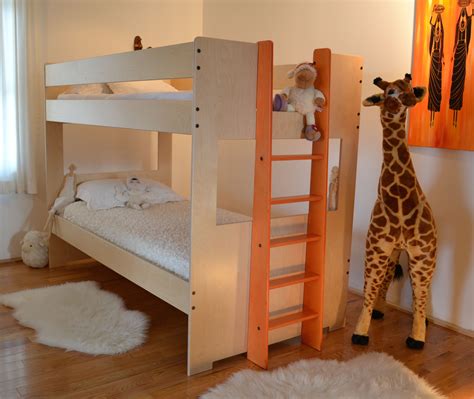 Just need a twin mattress for a few nights? Buy Hand Made Twin Bunk Bed, made to order from Loft and ...