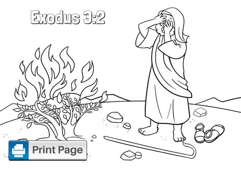 Burning Bush Coloring Page Printable