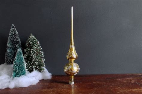 Maybe you would like to learn more about one of these? Vintage Christmas Tree Topper Gold Glass Finial Spire Hand ...