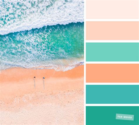The meaning of the color peach and color combinations to inspire your next design. Peach and green color palette | Peach and teal color scheme