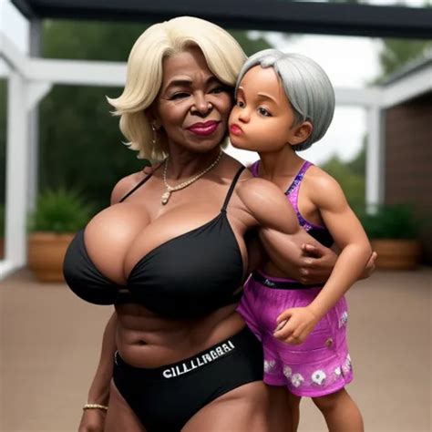 Image Upscaler Huge Gilf Granny Muscle Ebony In Black Bikini Hot Sex Picture