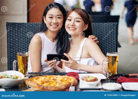 Two Friends Have Lunch Together Stock Image Image Of Beautiful Meal