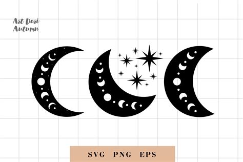Moon Svg Moon Phase Svg Celestial Svg File For Cricut Boho Etsy