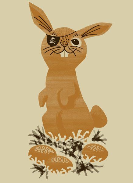 Personalized party decorations and inspiration for every occasion. Rob Jones - Pirate Bunny Art Print | Bunny rabbit art ...