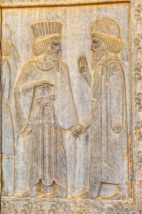 Noblemen Relief Detail Persepolis Stock Photo Image Of Celebrations