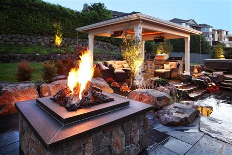 Rooms Viewer Luxurious Backyard Outdoor Wood Burning Fireplace