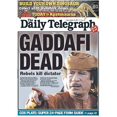 Libya The Death Of Muammar Gaddafi On Newspaper Front Pages Around The