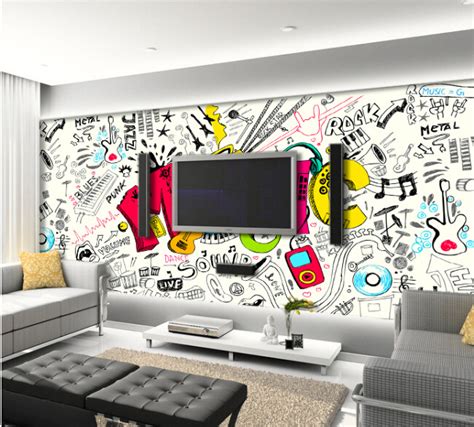 Free Download Custom Kids Wallpaper Music Graffiti Murals For The
