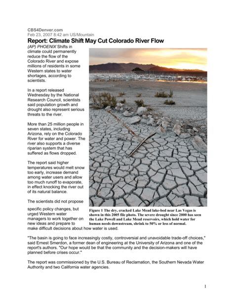 climate shift may cut colorado river flow