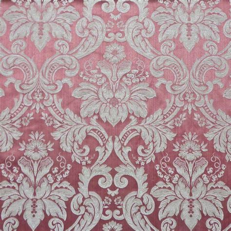 Lavish Rose Floral Silk Blend Designer Damask Upholstery Drapery Fabric