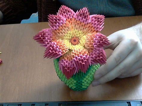 How To Make 3d Origami Rainbow Flower Origami Flowers Tutorial 3d