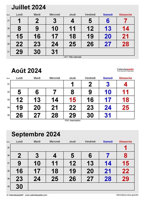 Calendrier Août 2024 Excel Word Et Pdf Calendarpedia