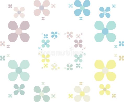 Simple Flower Pattern In Pastels Stock Vector Illustration Of