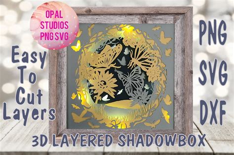 Free 177 Butterfly Shadow Box Svg SVG PNG EPS DXF File
