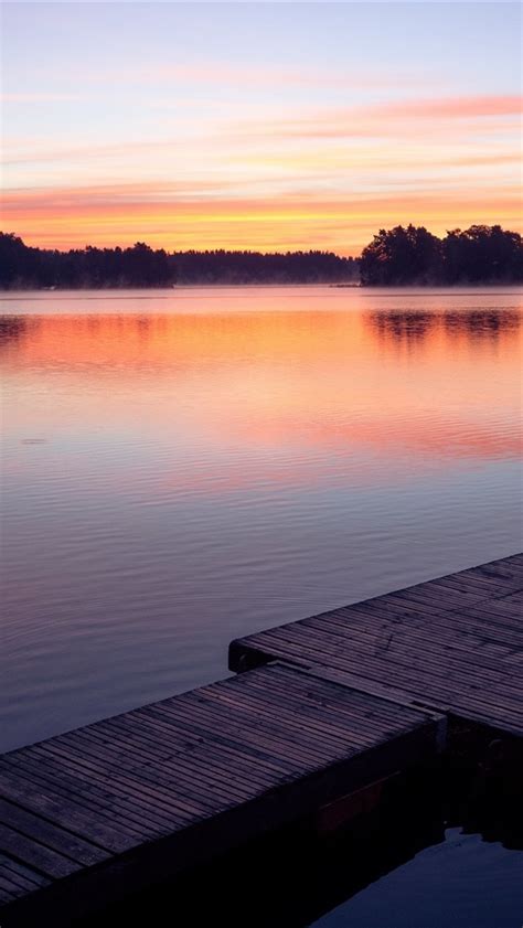 Wallpaper Sunset Lake Dock 2560x1600 Hd Picture Image