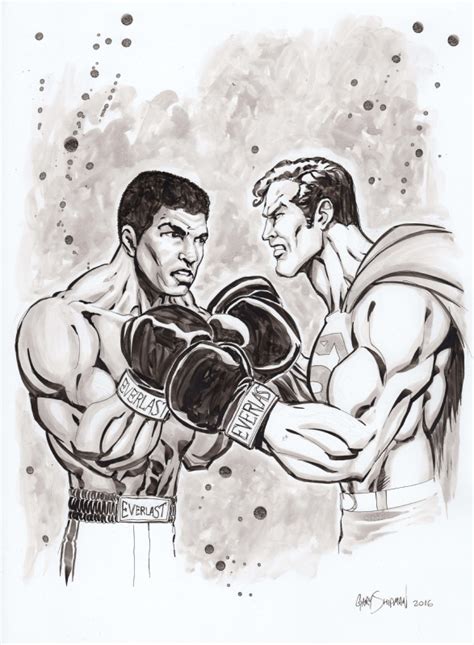 Superman Vs Muhammad Ali In Mike A S The Fortress Exhibit Room Comic