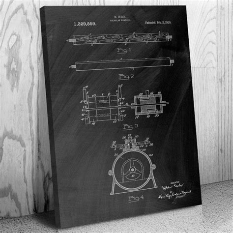 Nikola Tesla Valvular Conduit Canvas Print Patent Earth
