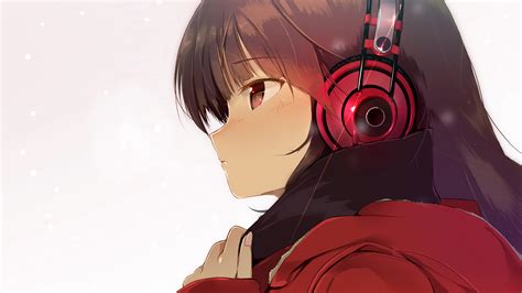 Anime Girl With Headphones And Gun