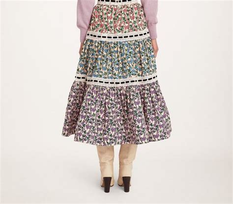 Tiered Prairie Skirt With Lace Trim