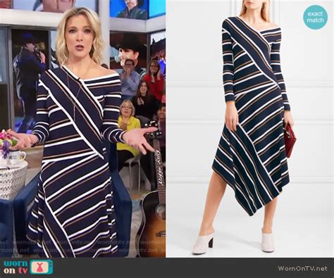 Wornontv Megyns Blue Asymmetric Striped Dress On Megyn Kelly Today