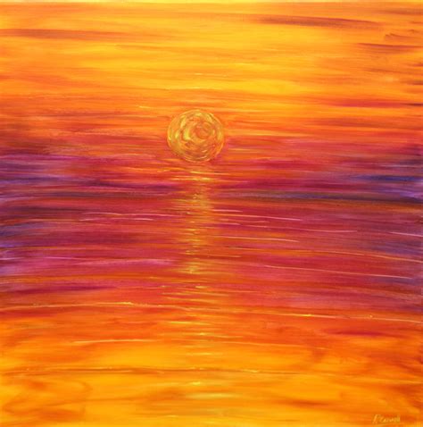 Putsborough Sunset Painting In An Orange Sky Pete Caswell