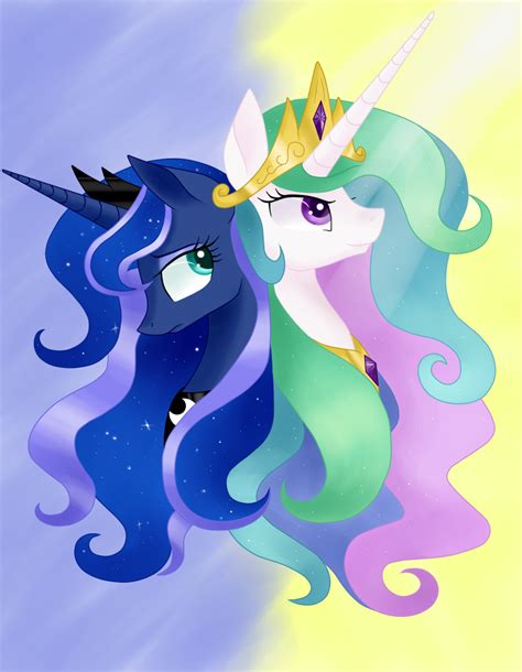 Two Royal Sisters Celestia And Luna By Justbrohoof On Deviantart