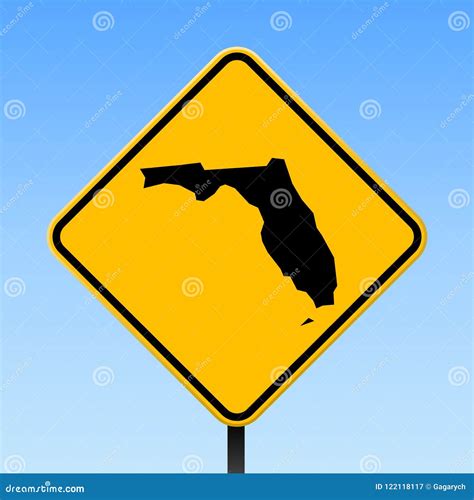 Florida Map On Road Sign Stock Vector Illustration Of Florida 122118117