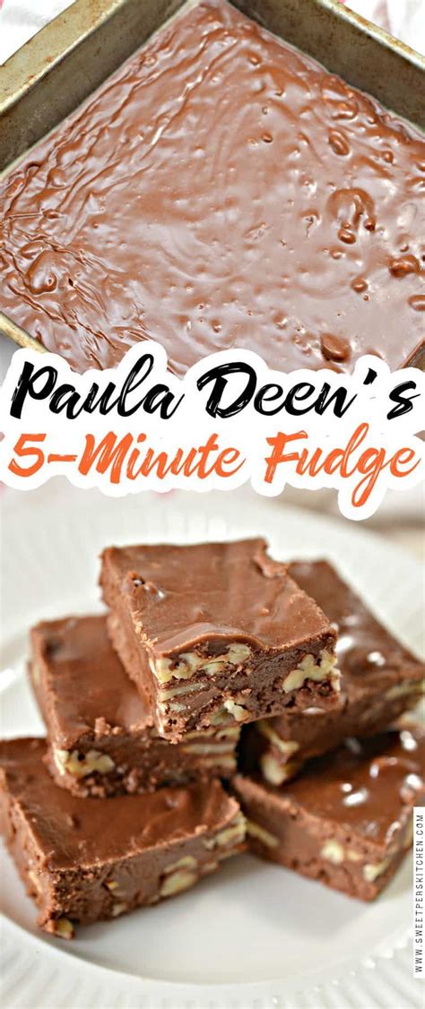 This rich and creamy white chocolate toffee fudge gets a bit of holiday flavor from eggnog and bourbon. Paula Deen's 5-Minute Fudge - Sweet Pea's Kitchen