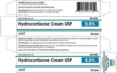 Hydrocortisone Cream 25 Fda Prescribing Information Side Effects