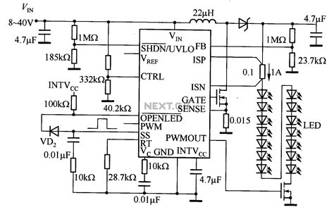 Components required for christmas led string circuit. 50w Led Driver Circuit Diagram