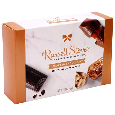 Russell Stover 1 Box Assorted Chocolates Holiday Candy 6 Individually Wrapped Pieces Per Box