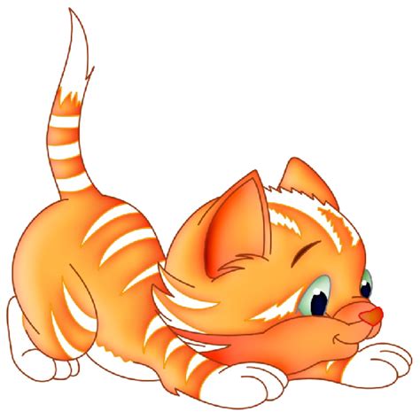 Funny Cartoon Kittens Clip Art Images On A Transparent Background