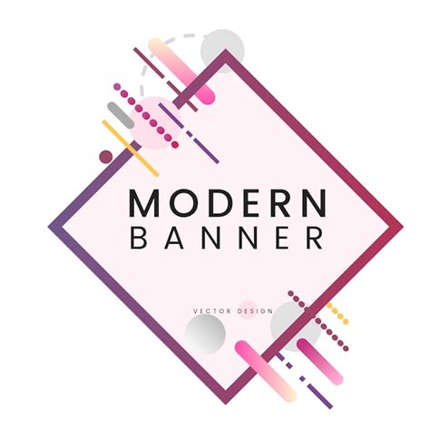 Free Vector Modern Diamond Banner In Colorful Frame Illustration