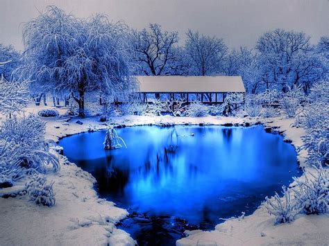 Winter Blue Lake Beautiful Natural Landscape Wallpaper 1200x900