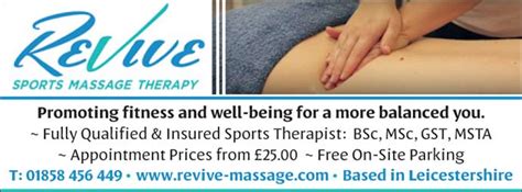 Revive Sports Massage Therapy Sports Health And Leisure Uk Directory