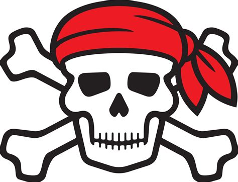 Pirate Skull Red Bandana And Bones 3190346 Vector Art At Vecteezy