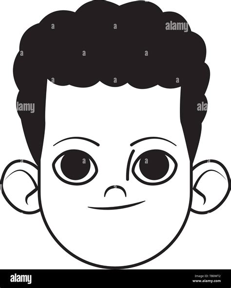 Little Kid Avatar Profile Picture Black And White Stock Vector Image