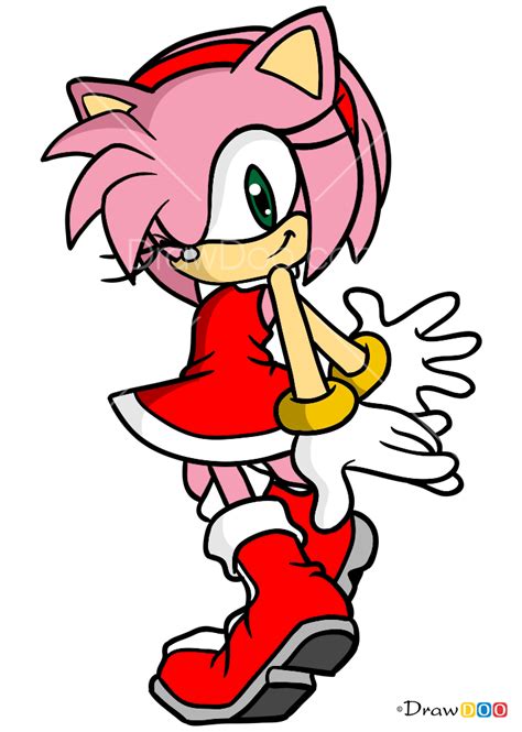 How To Draw Amy Rose Sonic The Hedgehog