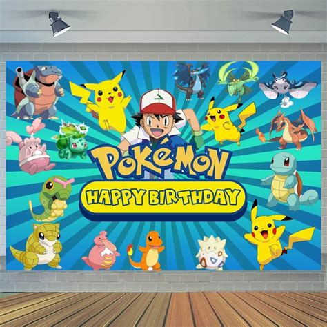 Pokemon Telón De Fondo Para La Fiesta De Cumpleaños Feliz Etsy
