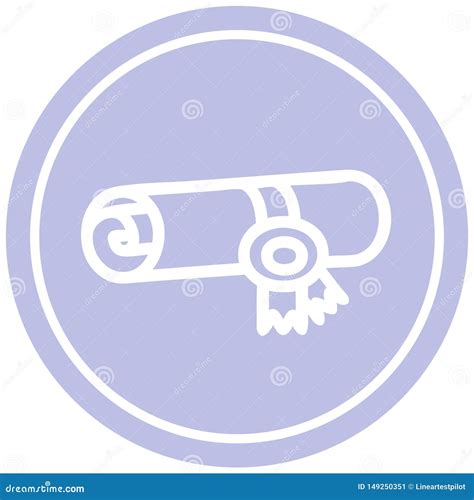Diploma Certificate Circular Icon Stock Vector Illustration Of Sign