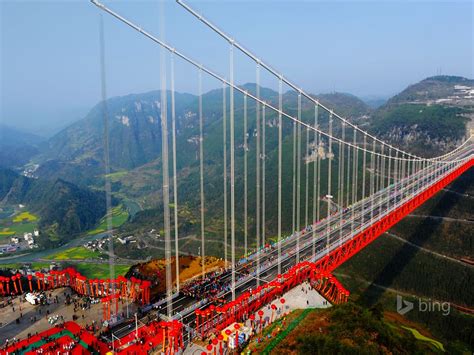 China Aizhai Bridge Bing Theme Wallpaper Preview