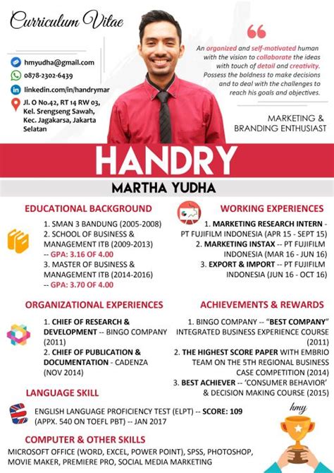 Contoh Cv Ats Dan Kreatif Dalam Bahasa Indonesia Inggris Creative Cv Template Cv Kreatif