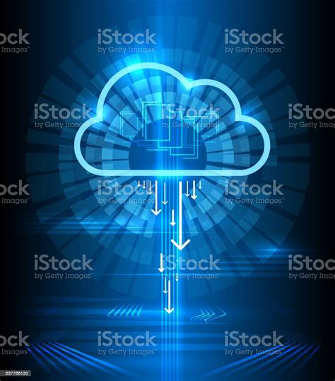 Cloud Technology Modern Blue Vector Background Stock Illustration
