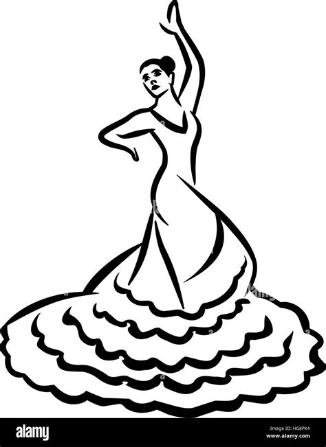 Flamenco Dancer Caligraphy Style Stock Vector Image And Art Alamy